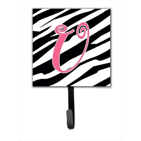 Carolines Treasures 4.25 x 6 in. Letter U Initial Monogram Zebra Stripe and Pink Leash Or Key Hook CJ1037-USH4